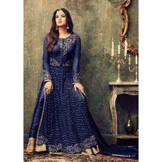 AC4707-F BLUE INDIAN HEAVY EMBROIDERED PARTY WEAR DRESS